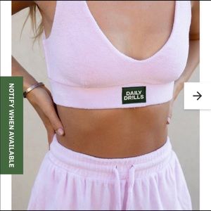 Pink terry sports bra xs/s- sold out online